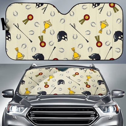 Equestrian Horseshoe Equipment Car Sun Shade For Windshield