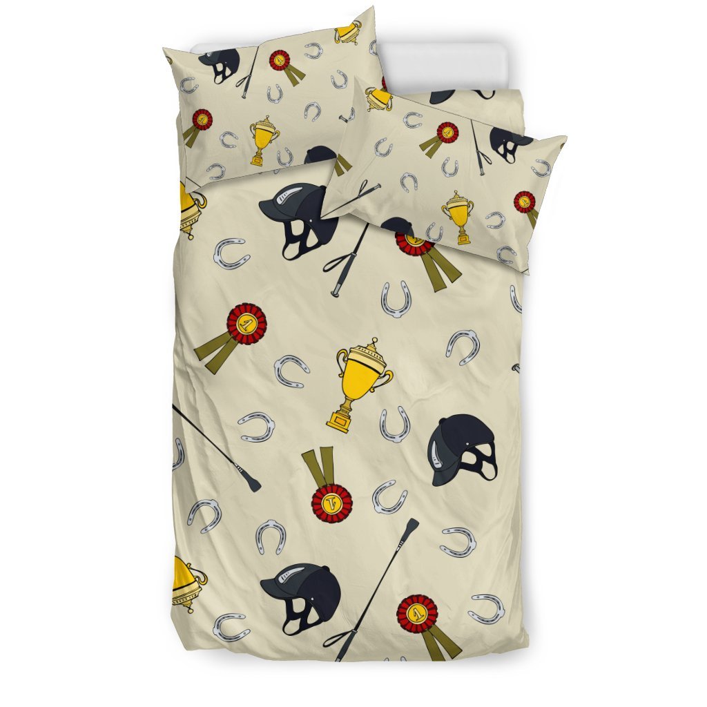 Equestrian Horseshoe Equipment Duvet Cover Bedding Set