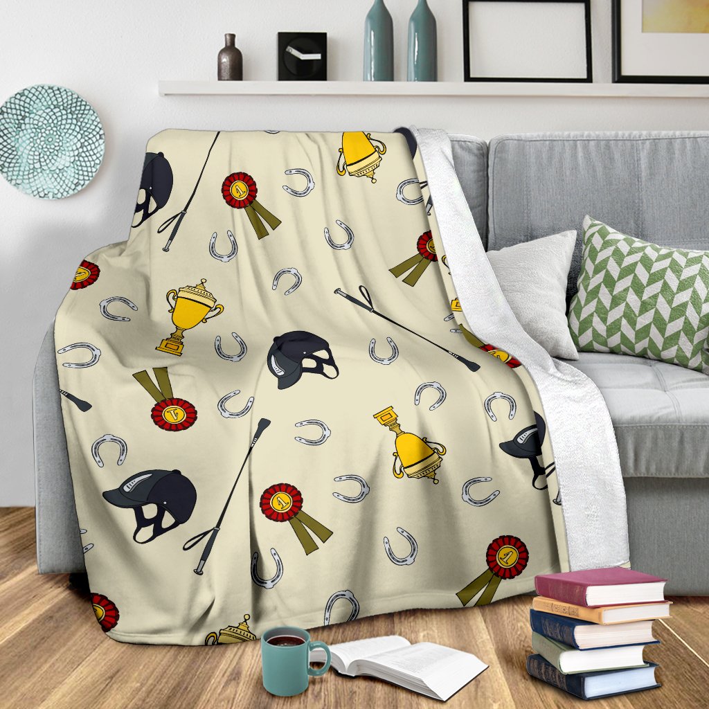Equestrian Horseshoe Equipment Fleece Blanket