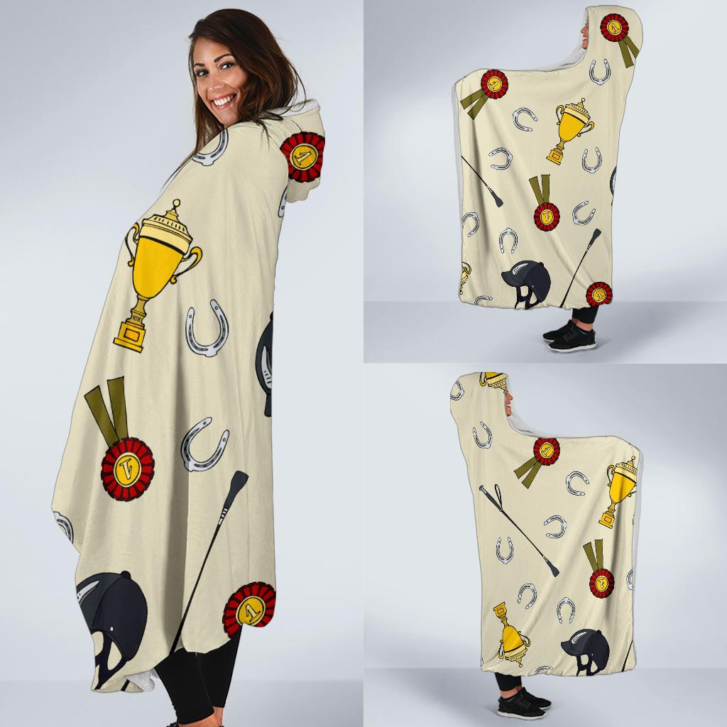 Equestrian Horseshoe Equipment Hooded Blanket-JTAMIGO.COM