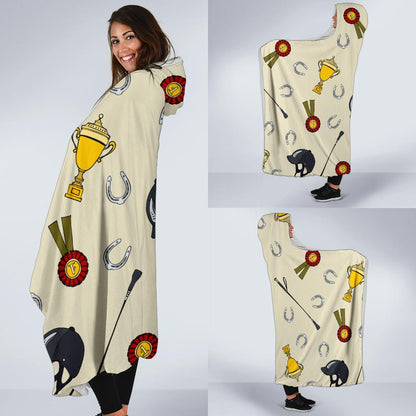 Equestrian Horseshoe Equipment Hooded Blanket-JTAMIGO.COM