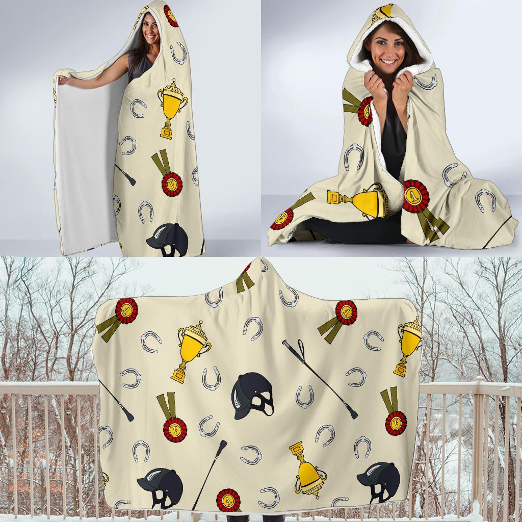 Equestrian Horseshoe Equipment Hooded Blanket-JTAMIGO.COM