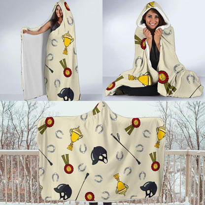 Equestrian Horseshoe Equipment Hooded Blanket-JTAMIGO.COM