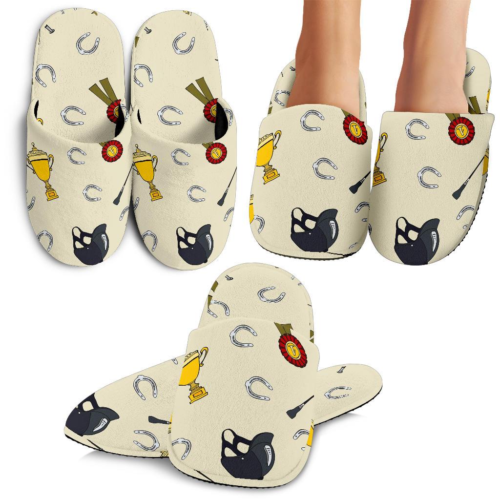 Equestrian Horseshoe Equipment House Slippers