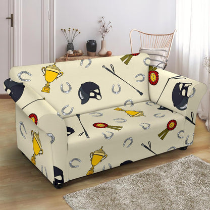 Equestrian Horseshoe Equipment Loveseat Slipcover-JTAMIGO.COM