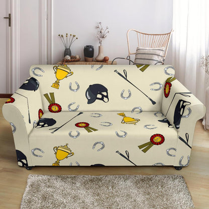 Equestrian Horseshoe Equipment Loveseat Slipcover-JTAMIGO.COM