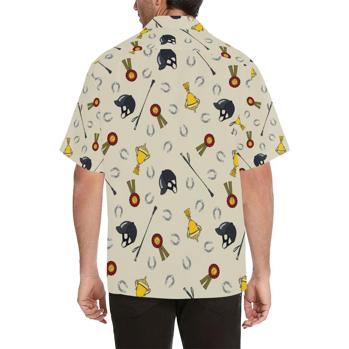 Equestrian Horseshoe Equipment Men Aloha Hawaiian Shirt
