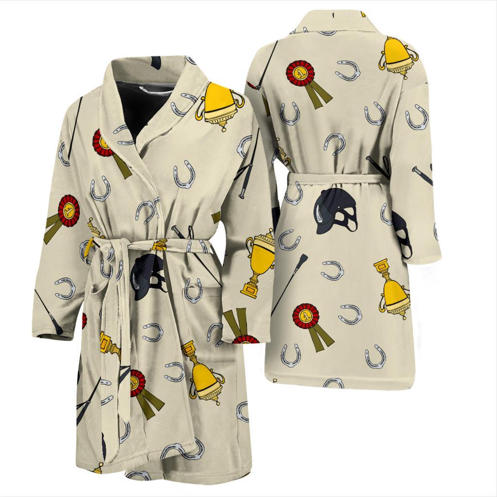 Equestrian Horseshoe Equipment Men Bath Robe-JTAMIGO.COM