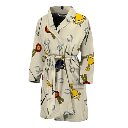 Equestrian Horseshoe Equipment Men Bath Robe-JTAMIGO.COM