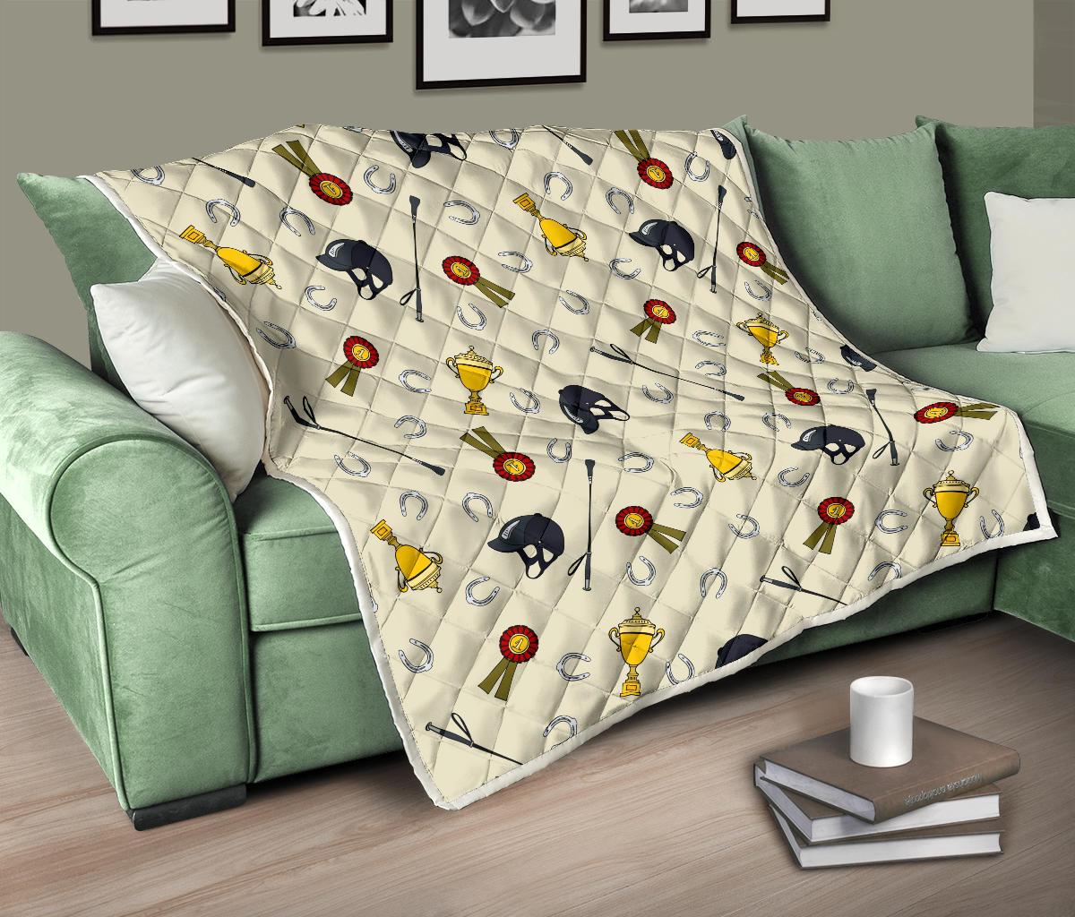 Equestrian Horseshoe Equipment Premium Quilt-JTAMIGO.COM