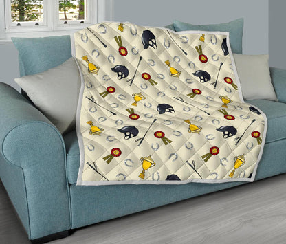 Equestrian Horseshoe Equipment Premium Quilt-JTAMIGO.COM