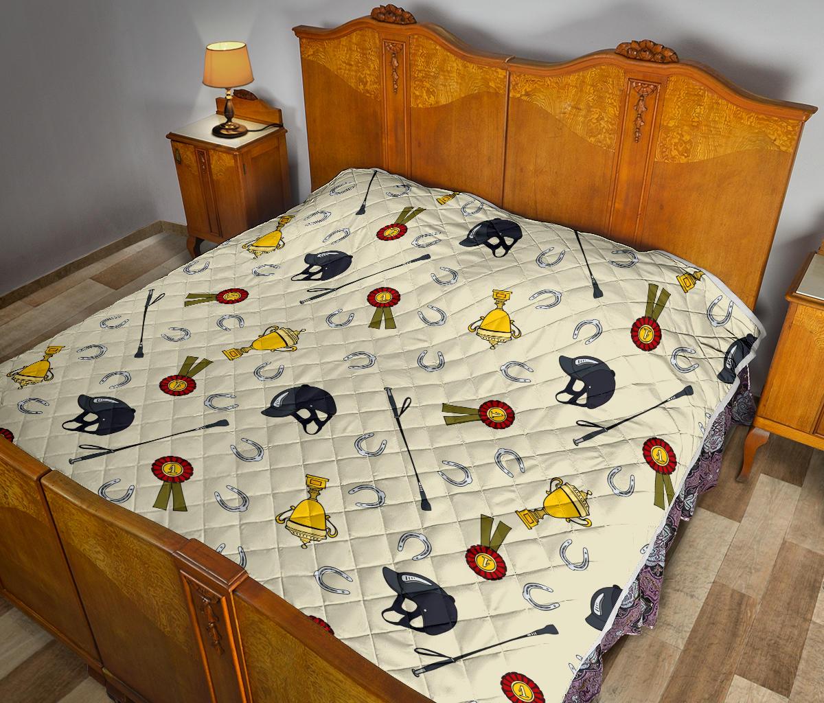 Equestrian Horseshoe Equipment Premium Quilt-JTAMIGO.COM