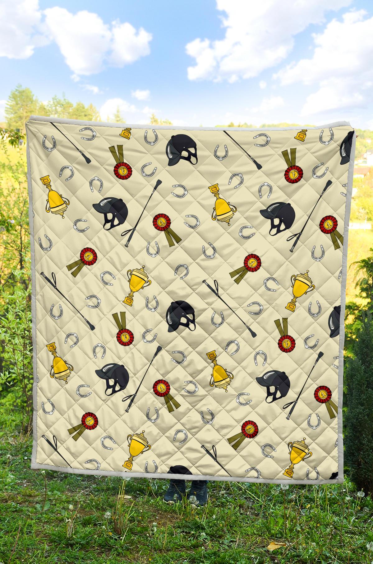 Equestrian Horseshoe Equipment Premium Quilt-JTAMIGO.COM