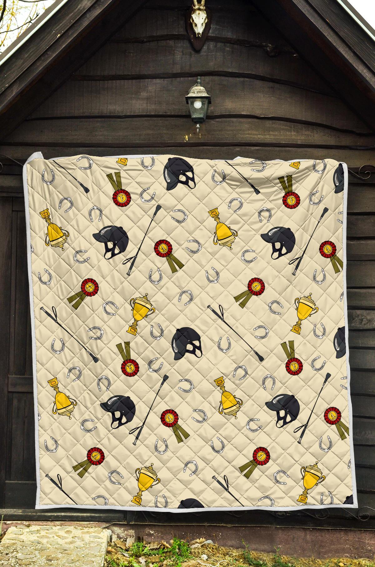 Equestrian Horseshoe Equipment Premium Quilt-JTAMIGO.COM