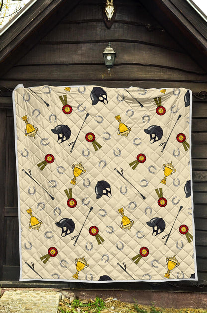 Equestrian Horseshoe Equipment Premium Quilt-JTAMIGO.COM