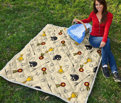Equestrian Horseshoe Equipment Premium Quilt-JTAMIGO.COM