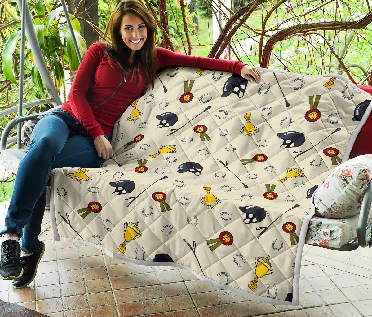 Equestrian Horseshoe Equipment Premium Quilt-JTAMIGO.COM