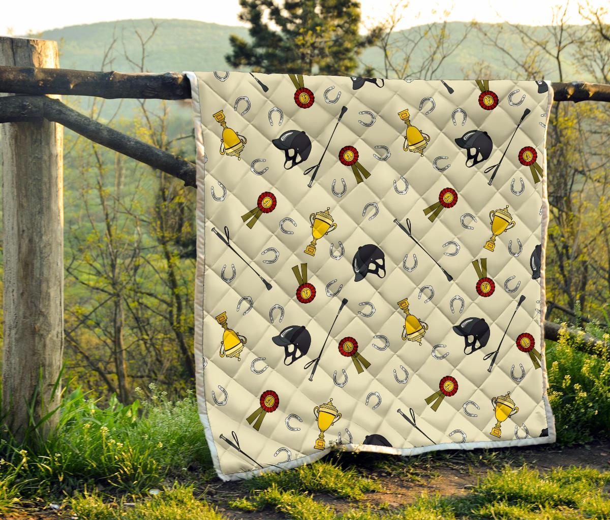 Equestrian Horseshoe Equipment Premium Quilt-JTAMIGO.COM