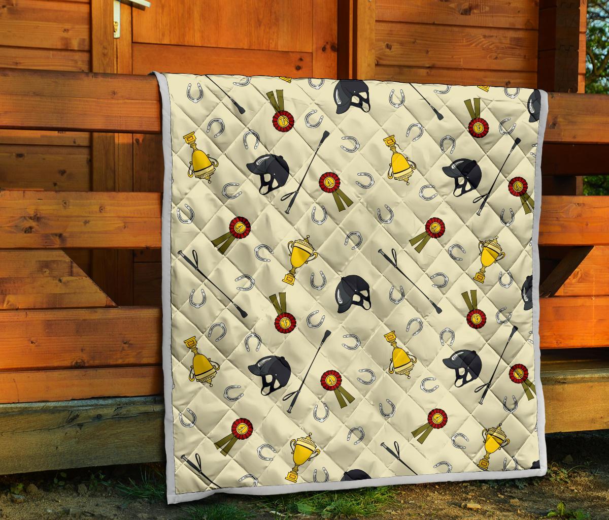 Equestrian Horseshoe Equipment Premium Quilt-JTAMIGO.COM
