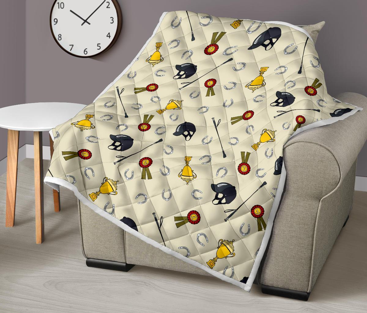 Equestrian Horseshoe Equipment Premium Quilt-JTAMIGO.COM