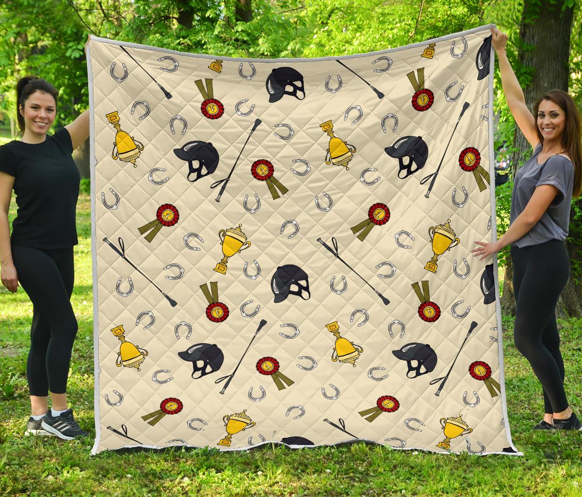 Equestrian Horseshoe Equipment Premium Quilt-JTAMIGO.COM