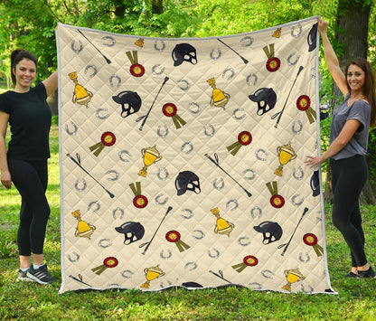 Equestrian Horseshoe Equipment Premium Quilt-JTAMIGO.COM