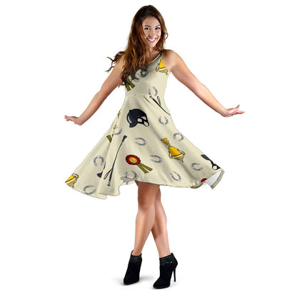 Equestrian Horseshoe Equipment Sleeveless Dress