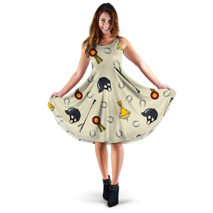 Equestrian Horseshoe Equipment Sleeveless Dress