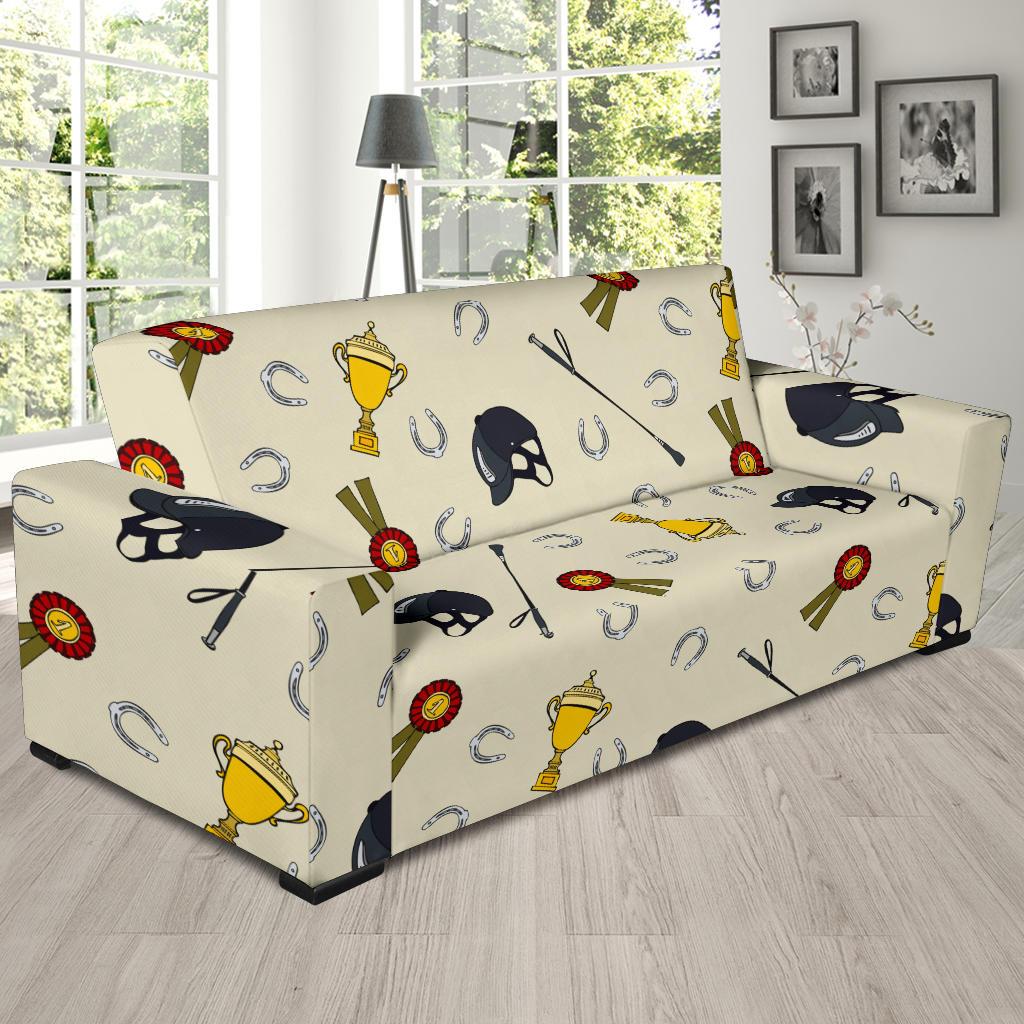 Equestrian Horseshoe Equipment Sofa Slipcover-JTAMIGO.COM