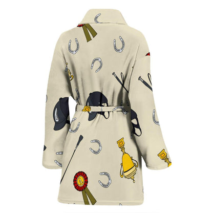 Equestrian Horseshoe Equipment Women Bath Robe-JTAMIGO.COM