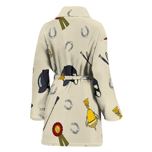 Equestrian Horseshoe Equipment Women Bath Robe-JTAMIGO.COM