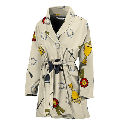 Equestrian Horseshoe Equipment Women Bath Robe-JTAMIGO.COM