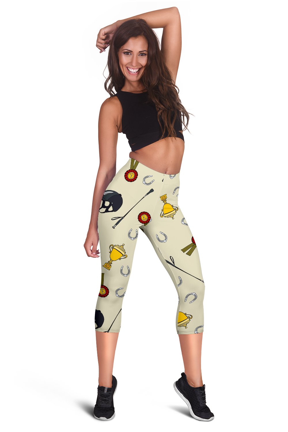 Equestrian Horseshoe Equipment Women Capris