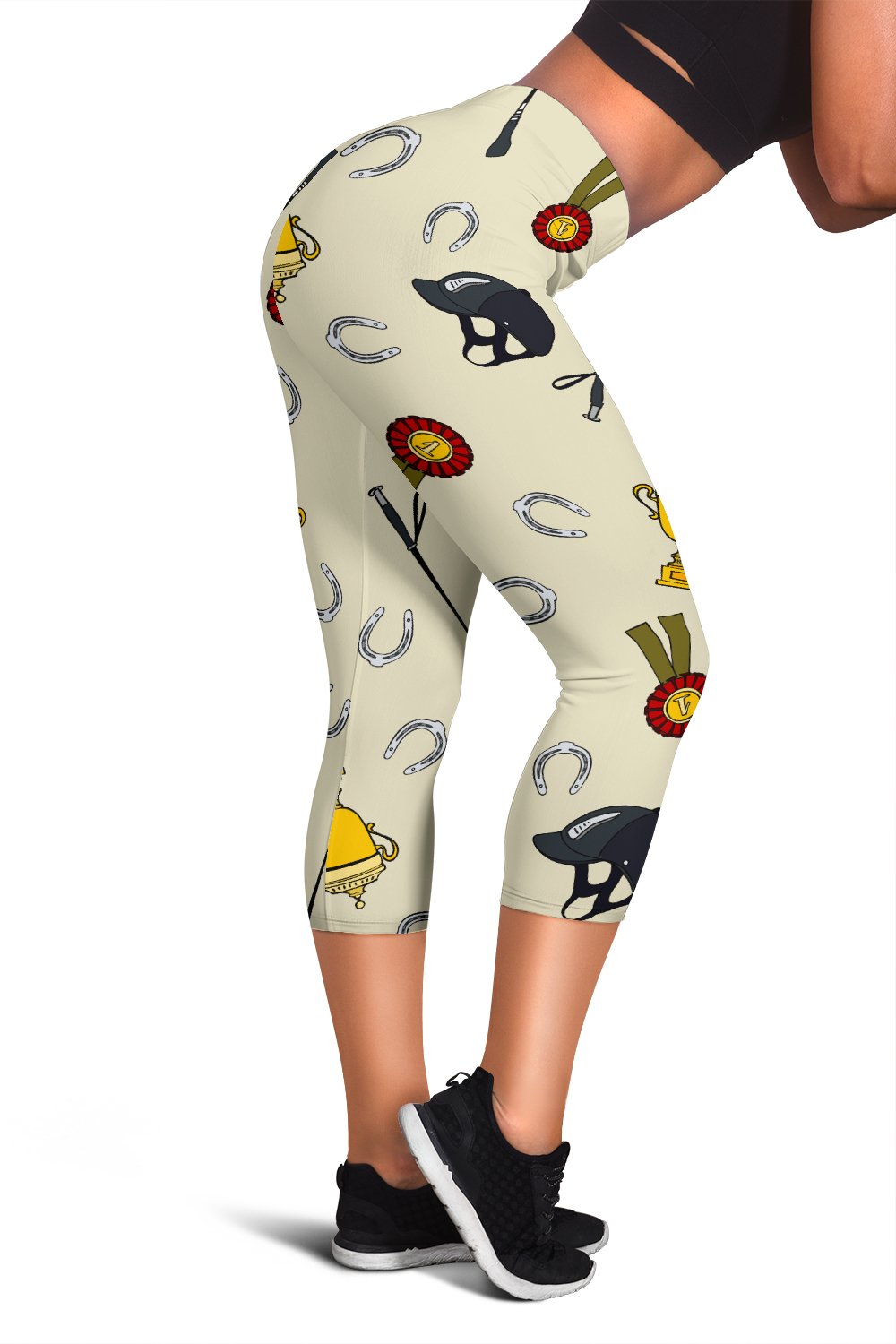 Equestrian Horseshoe Equipment Women Capris