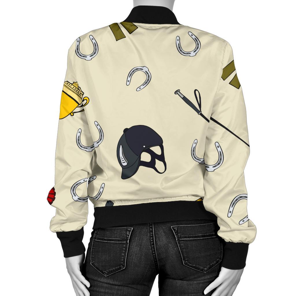 Equestrian Horseshoe Equipment Women Casual Bomber Jacket