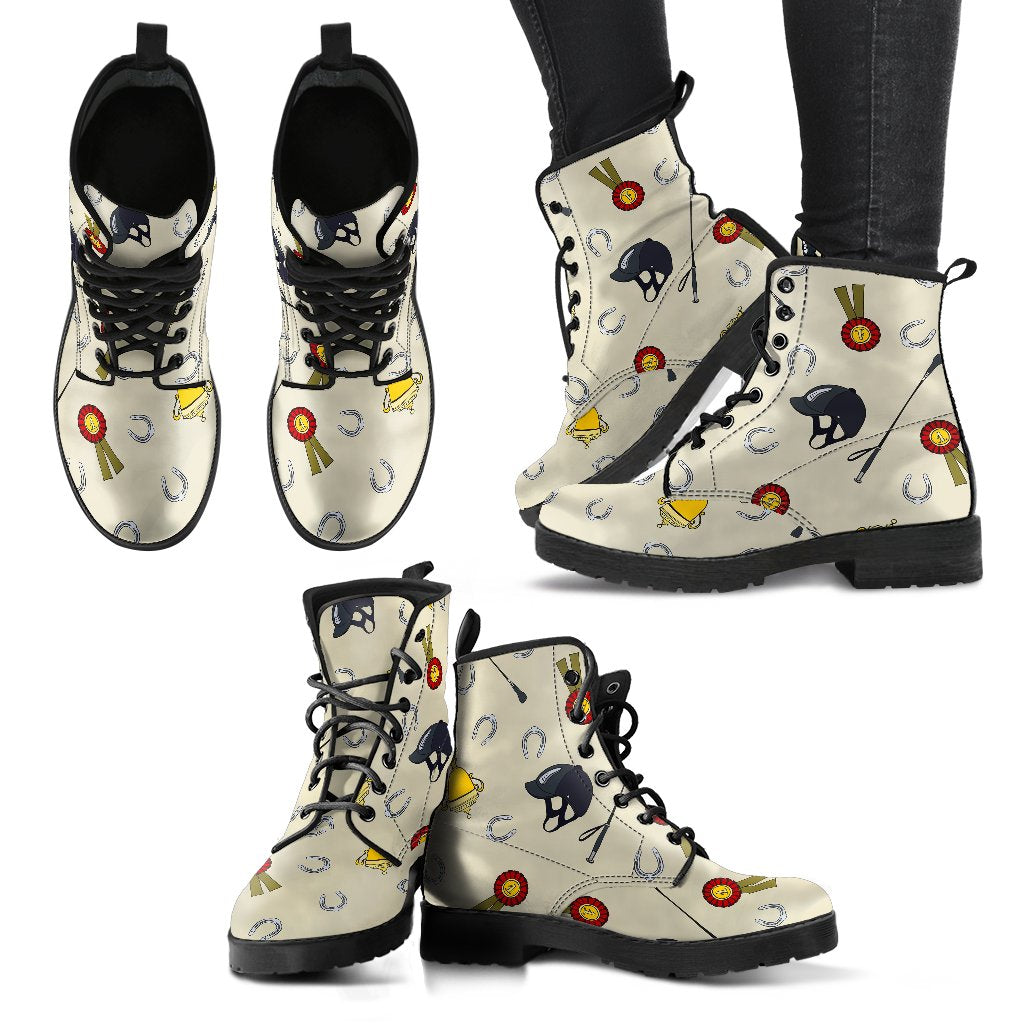Equestrian Horseshoe Equipment Women Leather Boots-JTAMIGO.COM