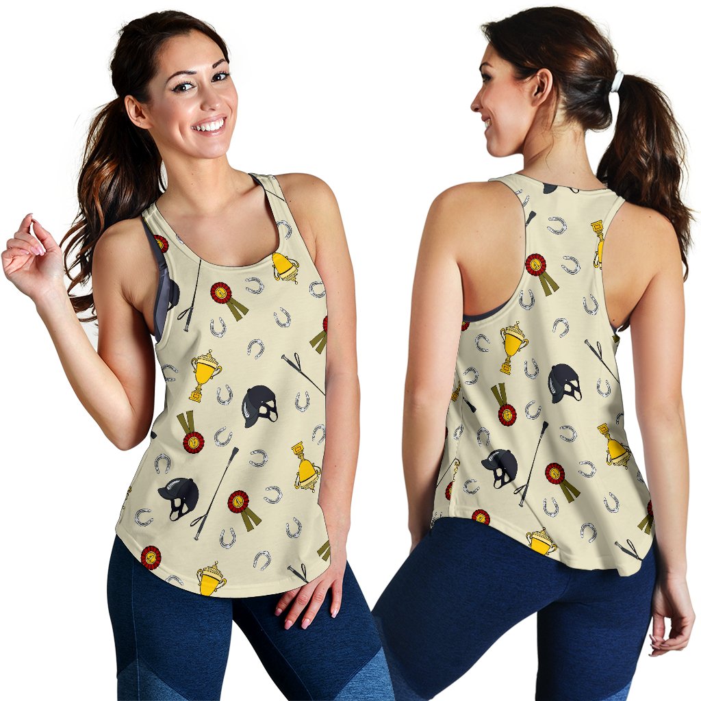 Equestrian Horseshoe Equipment Women Racerback Tank Top