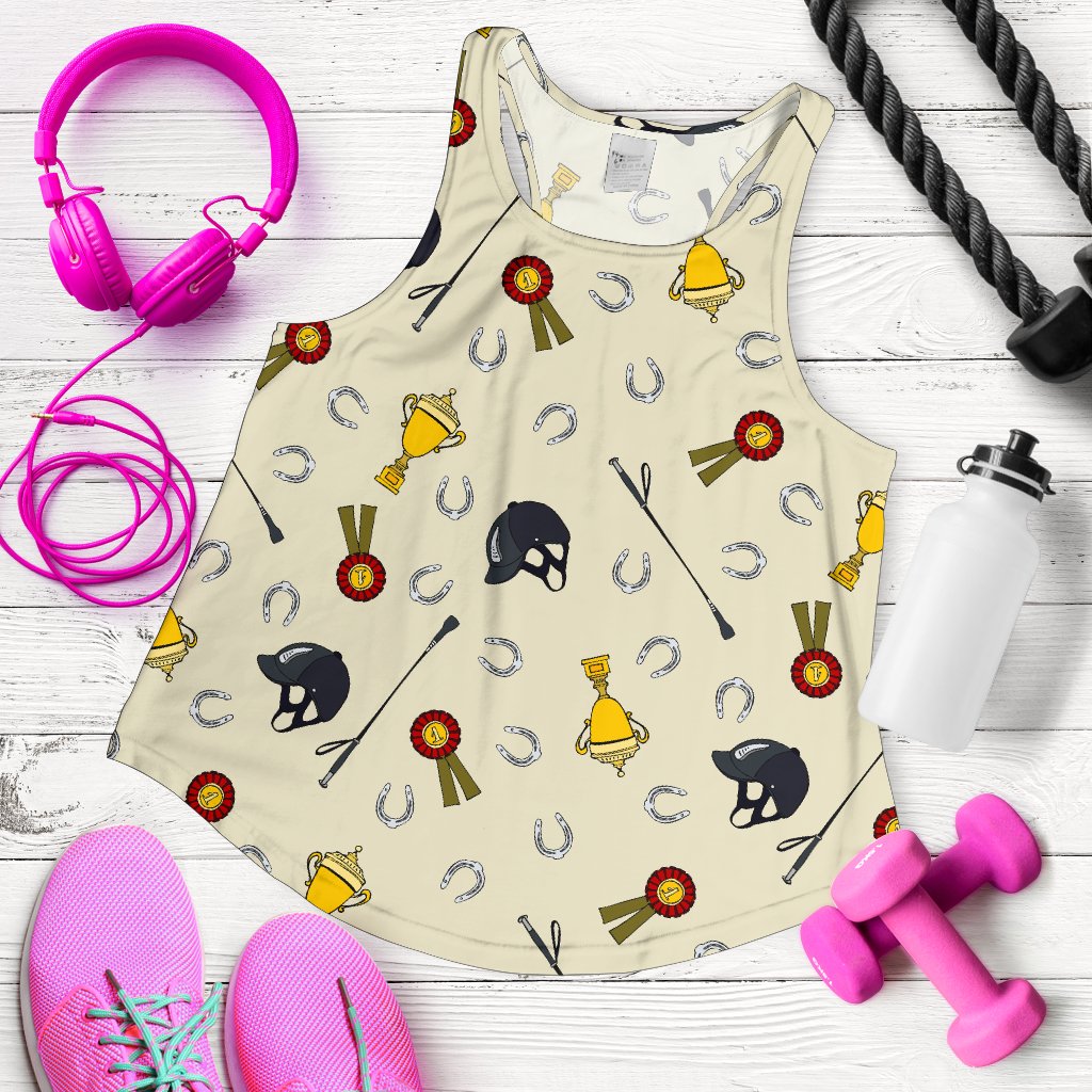 Equestrian Horseshoe Equipment Women Racerback Tank Top