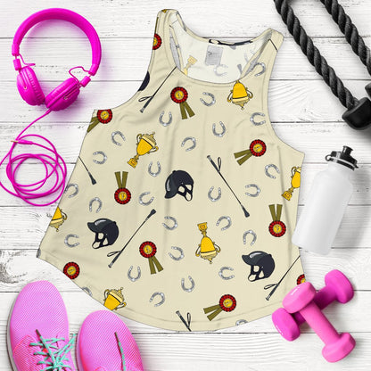 Equestrian Horseshoe Equipment Women Racerback Tank Top