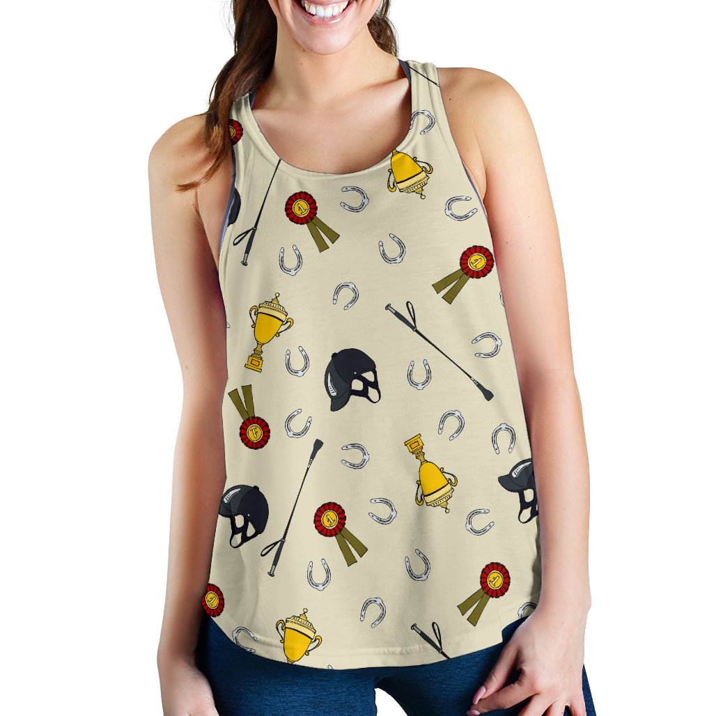 Equestrian Horseshoe Equipment Women Racerback Tank Top