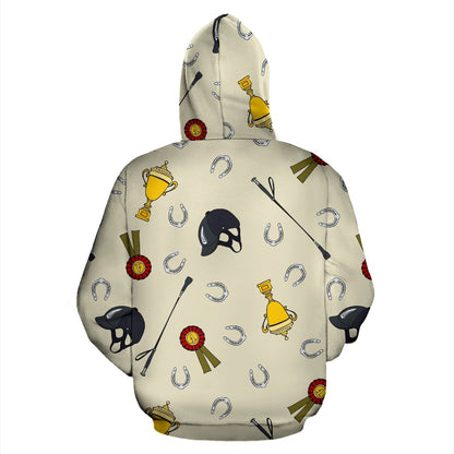 Equestrian Horseshoe Equipment Zip Up Hoodie