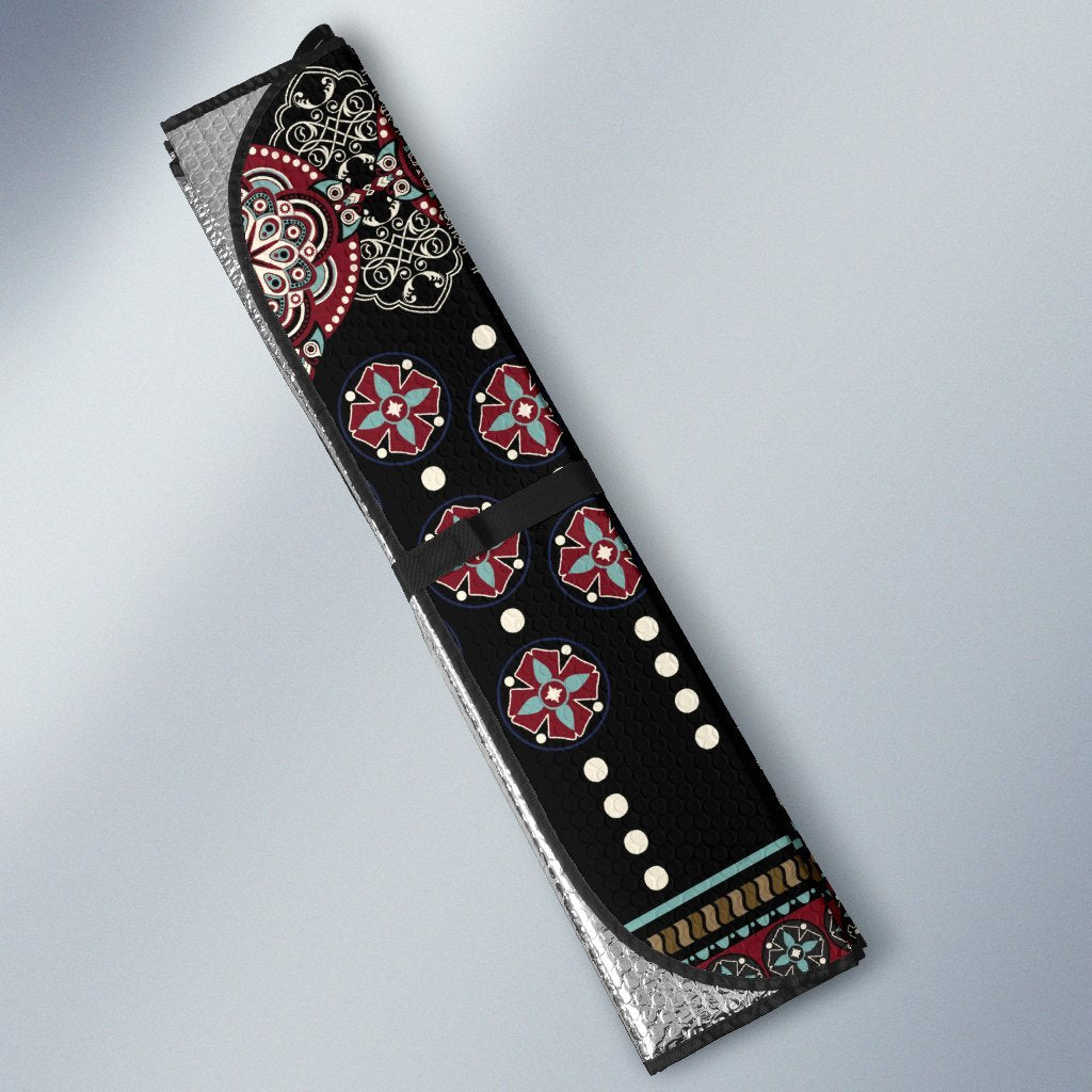 Ethnic Dot Style Print Pattern Car Sun Shade For Windshield