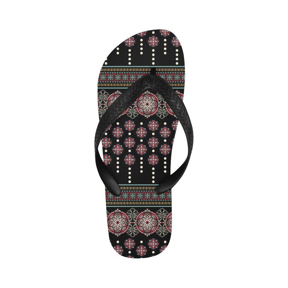 Ethnic Dot Style Print Pattern Flip Flops-JTAMIGO.COM