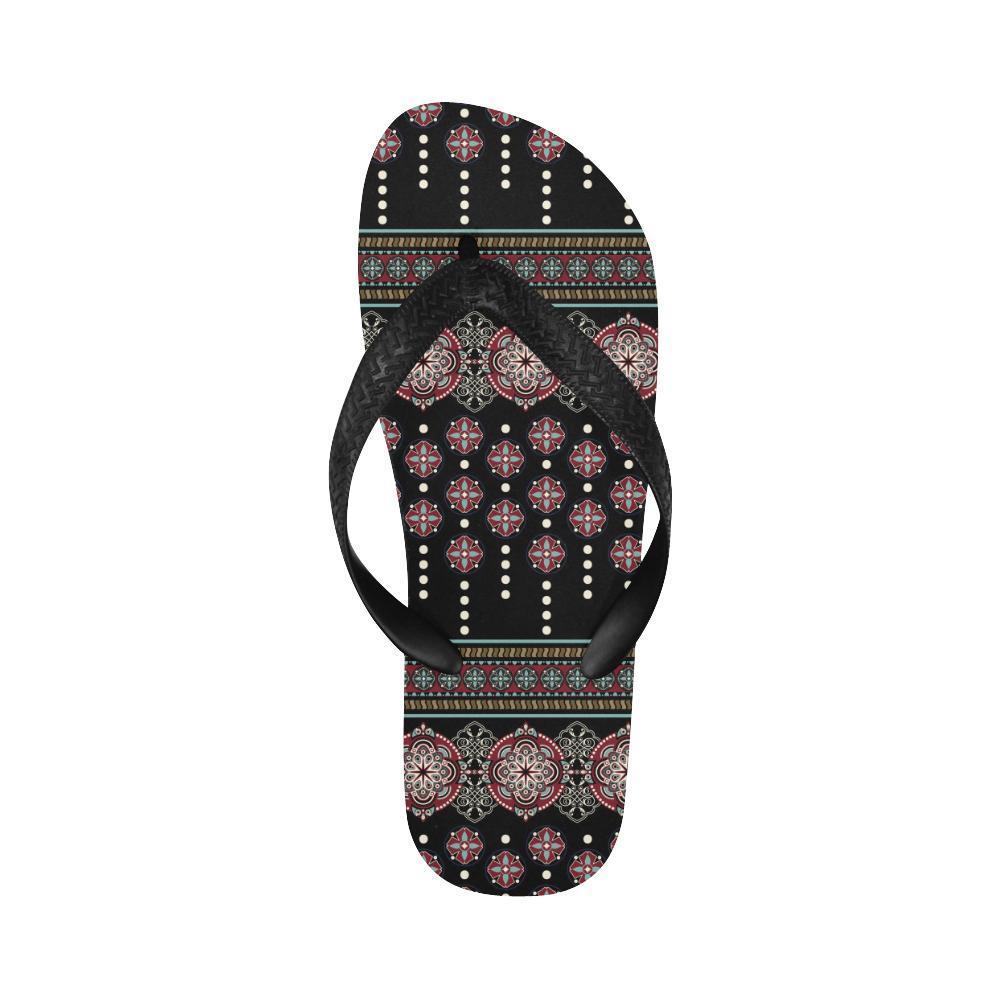 Ethnic Dot Style Print Pattern Flip Flops-JTAMIGO.COM