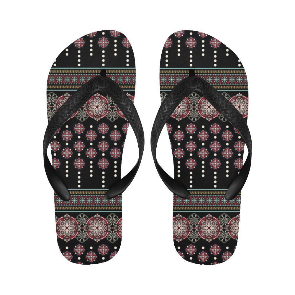 Ethnic Dot Style Print Pattern Flip Flops-JTAMIGO.COM