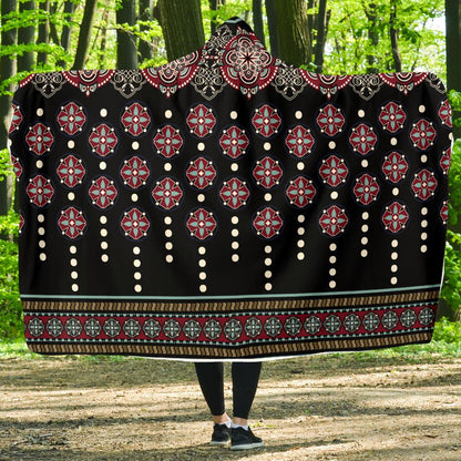 Ethnic Dot Style Print Pattern Hooded Blanket-JTAMIGO.COM