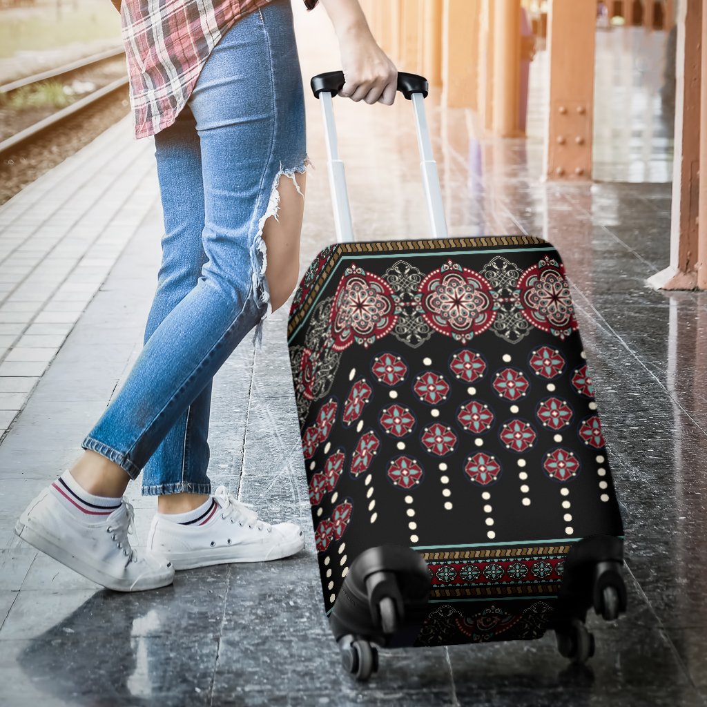 Ethnic Dot Style Print Pattern Luggage Cover Protector