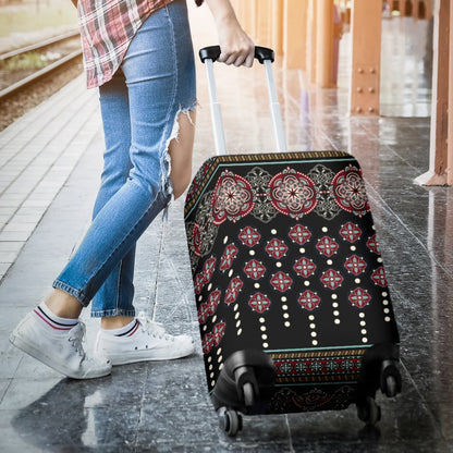Ethnic Dot Style Print Pattern Luggage Cover Protector