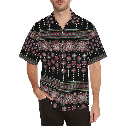 Ethnic Dot Style Print Pattern Men Aloha Hawaiian Shirt