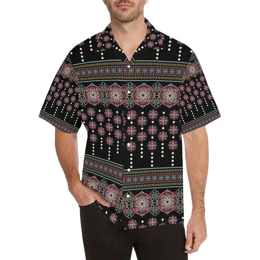 Ethnic Dot Style Print Pattern Men Aloha Hawaiian Shirt